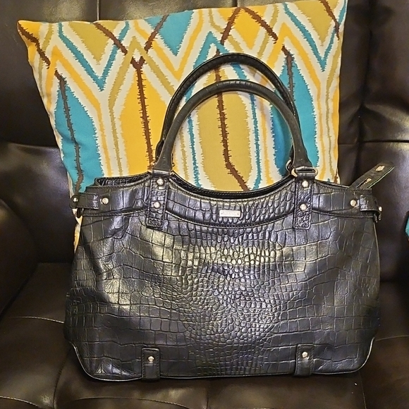 Vintage Kate Spade New York Embossed Satchel Bag - Picture 1 of 13